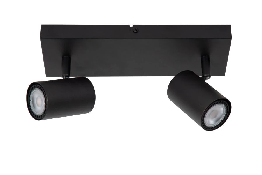 Lucide AMIGO - Ceiling spotlight - 2xGU10 - Black - turned off